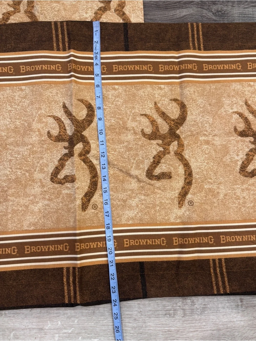 Browning Deer Logo Pillowcases Set of 2 King Size Brown Tan Cotton Rustic Cabin